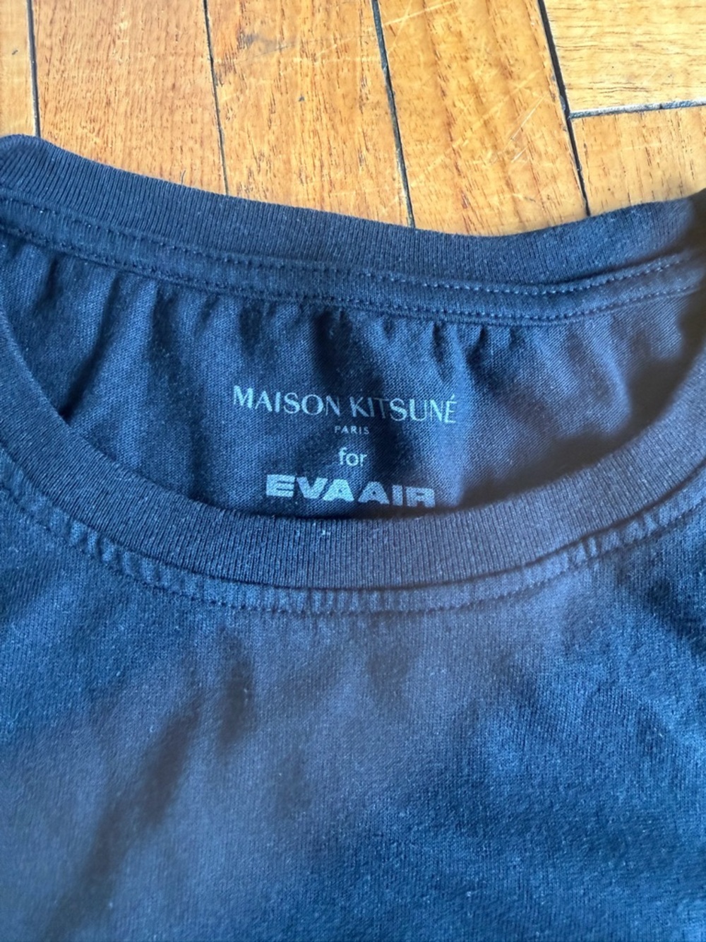 MAISON KITSUNÉ for EVA AIR Black Logo Tee